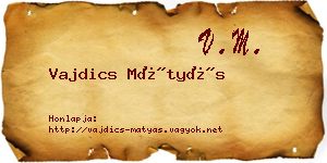Vajdics Mátyás névjegykártya
