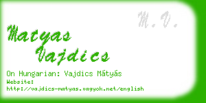 matyas vajdics business card