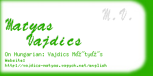 matyas vajdics business card